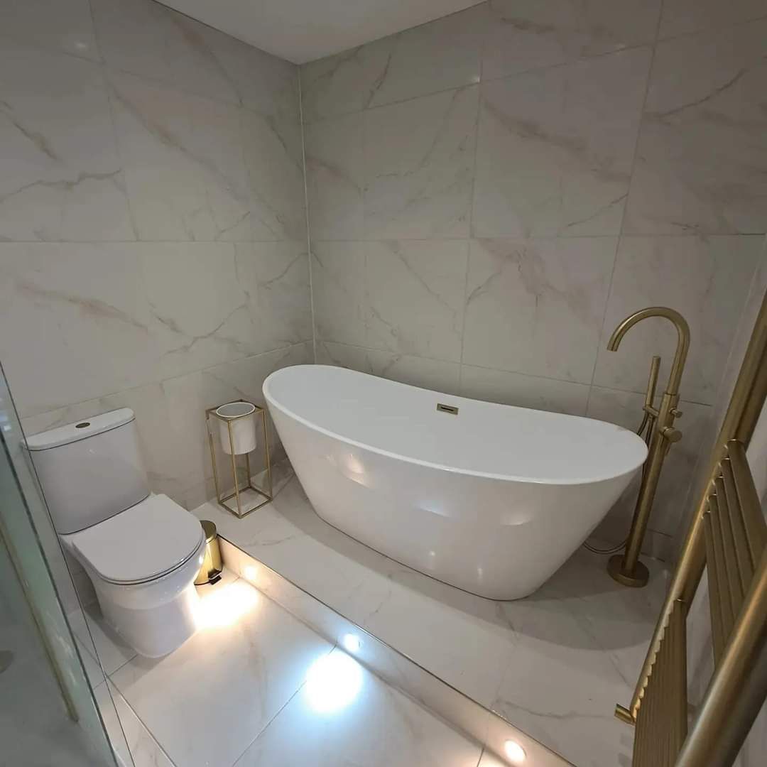 Luxury Marble Bathroom with Freestanding Bath