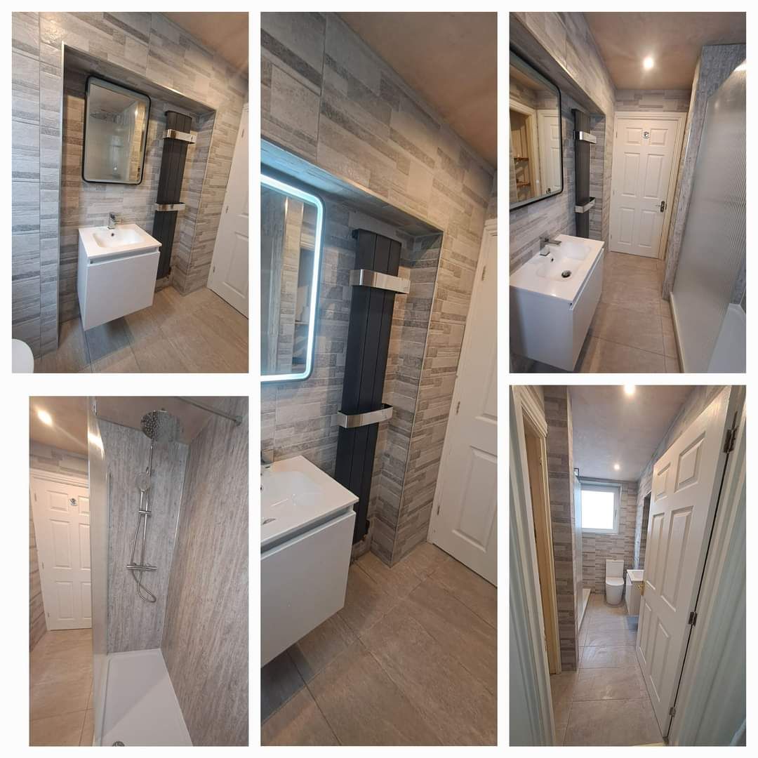 Grey Stone-Effect Bathroom Refit